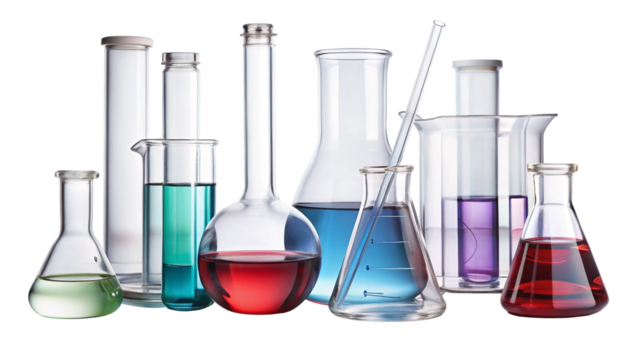 laboratory glassware  set isolated-on-a-white-