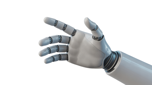 Robotic Hand  isolated on a Transparent or white Background