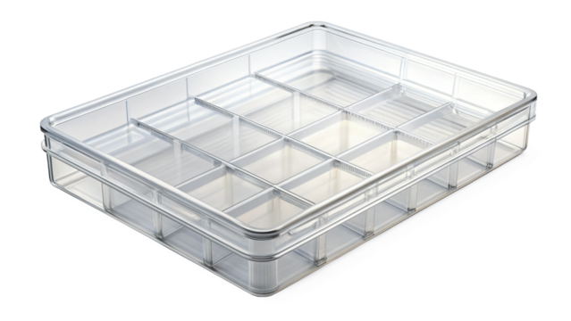 clear-plastic-organizer-tray---isolated-on-a-white.