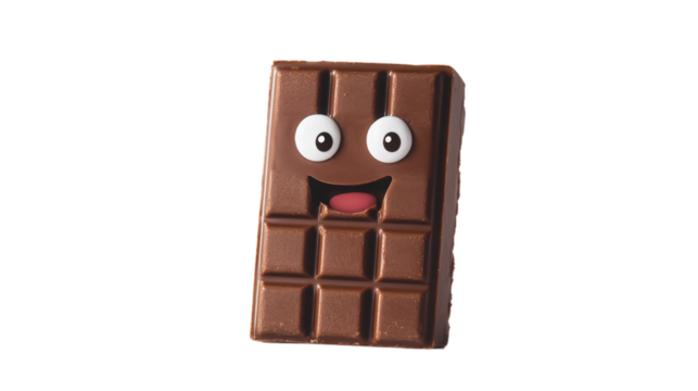 Smiling Chocolate Bar Cartoon Character Sweet Delight