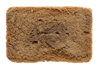 汚れた茶色のスポンジ　質感　アップ写真