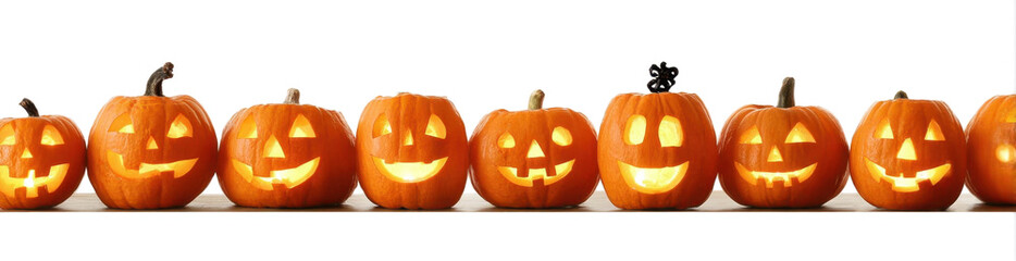 Fototapeta premium Halloween Pumpkins on white 