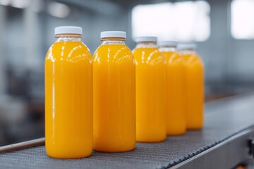 Orange juice bottles shimmer under factory lights, conjuring zest-filled dreams, Vitamin C Day, and autumnal equinox festivities