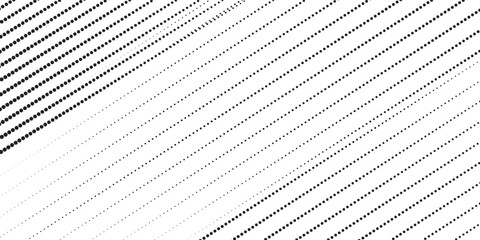 Dotted gradient vector illustration, white and black halftone background, horizontal seamless dotted lines, monochrome dots texture backdrop, retro effect. modern simple