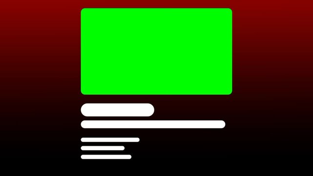 Stylish interface greenscreen layout with text placeholders for presentations, tutorials, or clean visual storyboarding