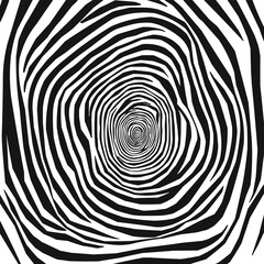 Obraz premium A striking monochromatic optical illusion displaying a series of concentric oval rings 