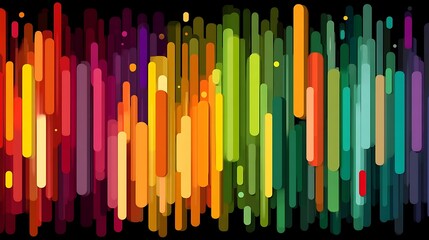 this artwork is an abstract composition filled with vertical lines of varying lengths and vivid colors