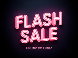 Pink neon flash sale balloons with limited time offer