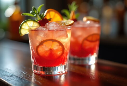 Refreshing Signature Cocktail Ingredients Ice Garnish Spirits Flavor Mixology Vibrant Colors Crisp Taste Chill Delight