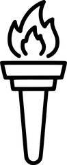 Torch Icon – Fire Flame Symbol of Light and Guidance