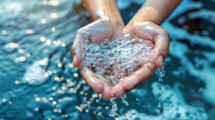 Celebrating global handwashing day with clean water awareness and hygiene promotion. World hand hygiene day. Horizontal banner. Copy space. World Health Day. World Water Day