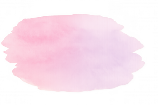 Soft pink watercolor stain creating a dreamy, romantic effect on a transparent background, perfect for adding a touch of elegance to designs