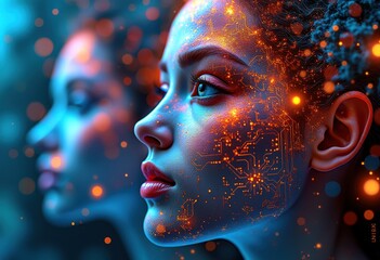 Stunning Conceptual Collage Merging Technology and Creativity Imagination Innovation Art Fusion Digital