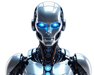 Futuristic Humanoid AI Robot PNG