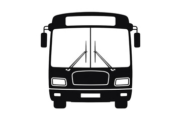 Silhouette of a Bus Front with Outline Effect vehicle