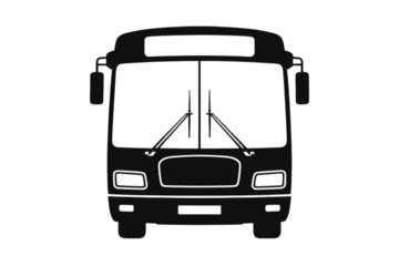 Silhouette of a Bus Front with Outline Effect vehicle