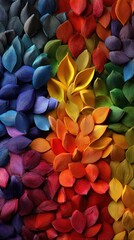 Rainbow Hues: A Symphony of Color in Wooden Petals