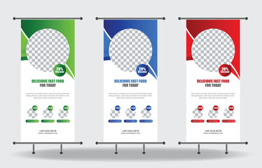 Restaurant rollup banner template, Food rollup banner restaurant template roll banner