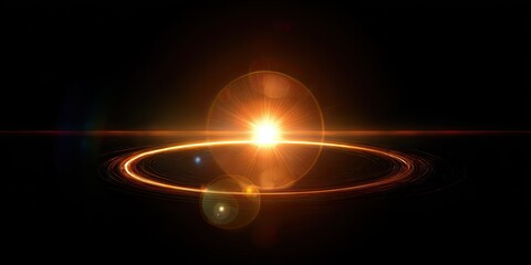 Celestial orb with rings of light