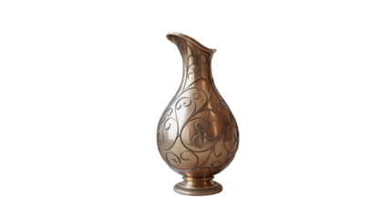 Elegant bronze vase with ornate swirling metalwork design