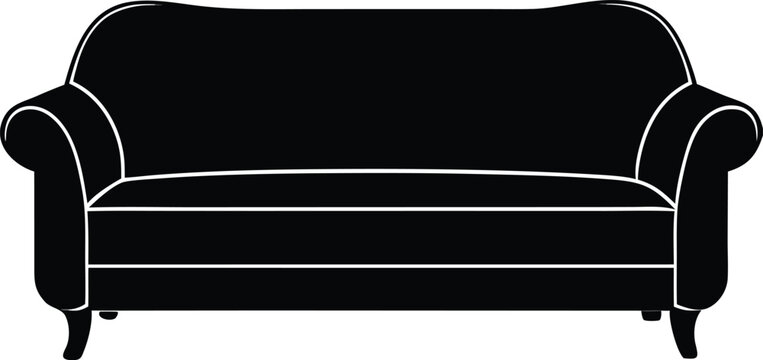 Vector black sofa icon