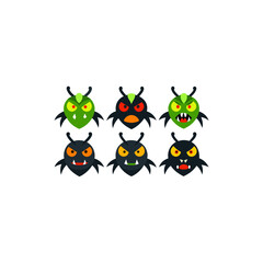Obraz premium 6 different monster bug head mascot style vector 