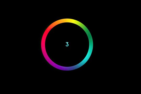 Circular rainbow countdown - Powered by Adobe