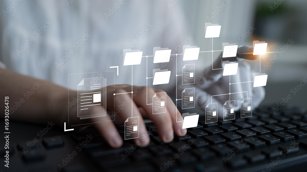 Aufkleber ai organizing file directory structure, streamlining folder management, arranging document paths, an