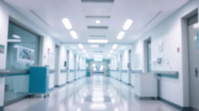 Blurred abstract background of hospital corridor and medical interior
