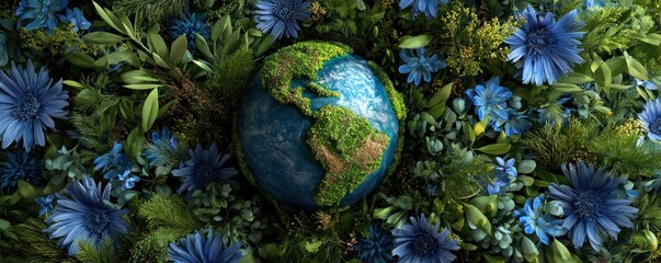 Earth's Embrace: A Symphony of Green and Blue