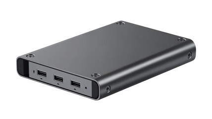 Modern portable power bank with multiple USB ports for charging devices