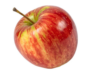 Red and yellow apple isolated on black background