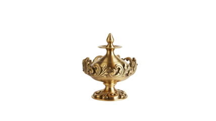 Elegant antique brass decorative vase with ornate scrollwork details