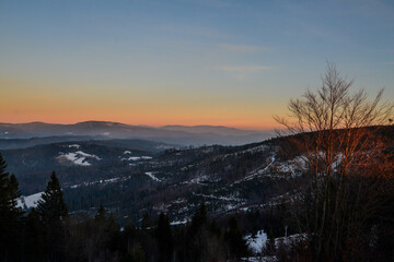 Obraz premium sunset in the mountains