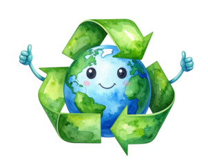 Cartoon Recycling Logo PNG