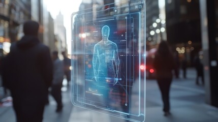 Holographic body scan in urban setting