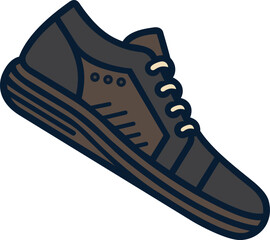 Stylish Brown and Black Sneaker Modern Footwear Icon