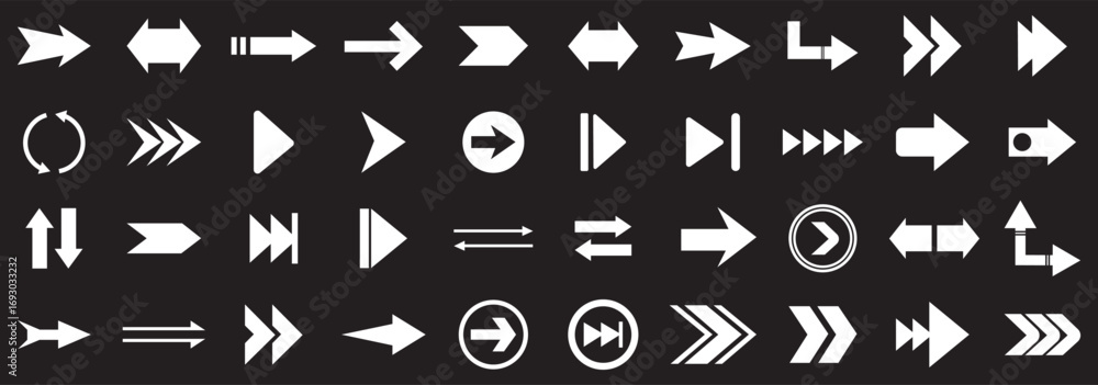 Poster arrow icon set, arrow cursor collection, black arrows icons vector set. set of big black vector arro