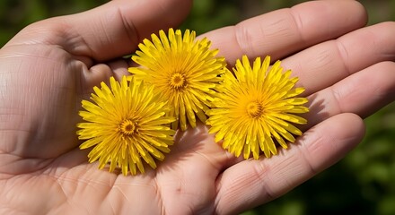 Dandelions in Hand - A Symbol of Spring and New Beginnings.