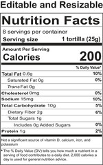 Detailed Nutrition Facts for Tortillas Serving Information
