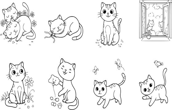 Cartoon cat coloring book
