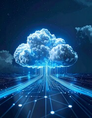 Cloud computing infrastructure abstract concept Ai