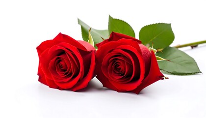 Two red roses on a white background (1)