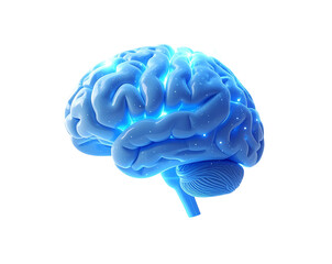  Brain Illustration with Calm Blue Aura for Mental Wellness