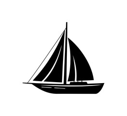 Elegant sailboat icon for nautical themes and summer designs, perfect for travel blogs, coastal businesses, and creating a serene, adventurous feeling