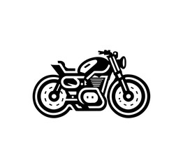 Fototapeta premium Sleek retro motorcycle outline for custom design projects, perfect for vintage transportation themes and modern biker lifestyle graphics, timeless appeal