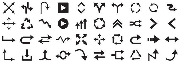 Arrows big black set icons, Arrow vector collection cursor. Arrow vector collection. Collection different arrow signs. Black arrows icons. Arrows vector illustration collection.
