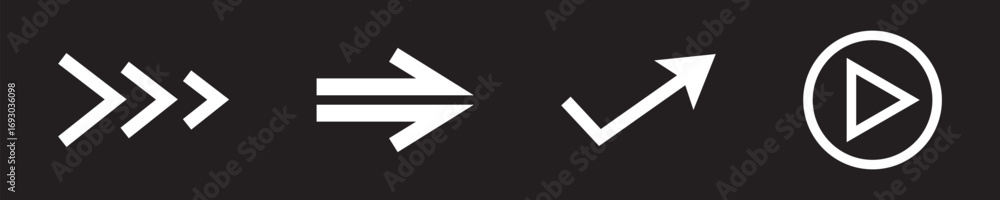 Poster black arrows flat icons. set for web design. direction pointers vector icons. big collection. vector