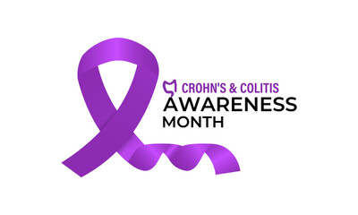 November is Crohn's and Colitis Awareness Month, to raise awareness about IBD, support patients and caregivers, and encourage research. Banner poster, flyer and background design template. Vector eps.