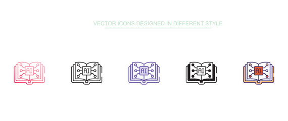 Fototapeta premium Ai Book icon design with white background stock illustration